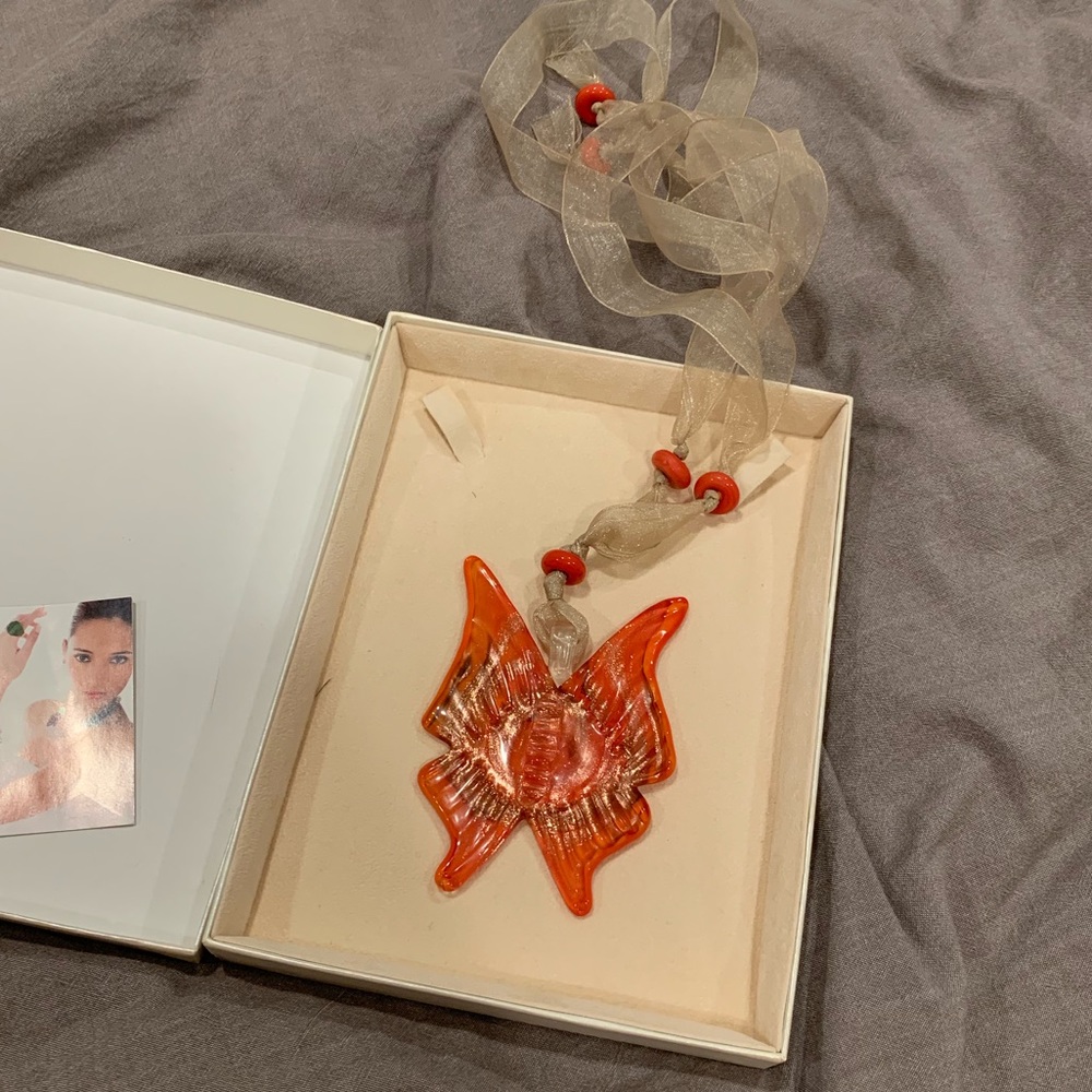 Antica Murrina Murano Glass Butterfly Necklace